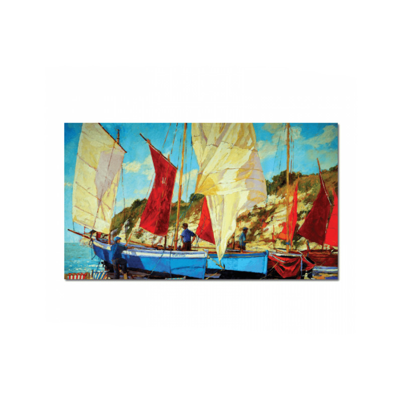 Πίνακας σε καμβά με Ψαράδες σε Ιστιοφόρο